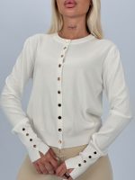 Cardigan din tricot cu nasturi aurii - imagine 7