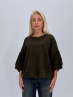 Pulover din lână oversized cu mânecă scurtă - imagine 7