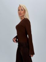 Bluză termică cu decolteu în V și dantelă - imagine 31