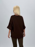 Pulover din tricot cu mânecă 3/4 și broderie aplicată - imagine 6