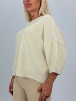 Pulover din lână oversized cu mânecă scurtă - imagine 5