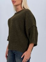 Pulover din lână oversized cu mânecă scurtă - imagine 8