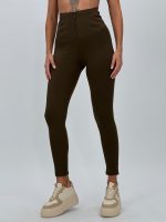 Pantalon colant plușat cu fermoar - imagine 17