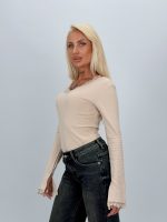 Bluză termică cu decolteu în V și dantelă - imagine 7