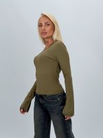 Bluză termică cu decolteu în V și dantelă - imagine 12
