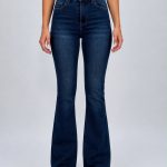 Jeans | Blug push-up evazat albastru