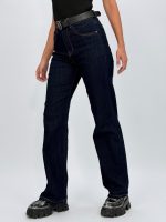 Jeans loose fit indigo cu curea - imagine 3