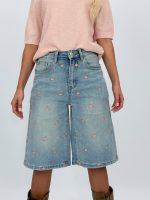 Jeans | Blug 3/4 cu broderie florală - imagine 4