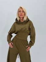 Set din jerse cu hanorac corsetat și pantalon - imagine 14