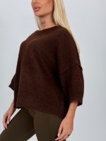 Pulover din lână oversized cu mânecă scurtă - imagine 11