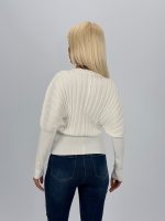 Cardigan cambrat cu model rigat - imagine 4