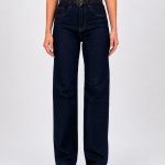 Jeans Blug loose fit indigo cu curea