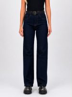 Jeans Blug loose fit indigo cu curea