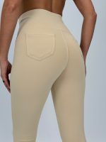 Pantalon colant plușat cu fermoar - imagine 25