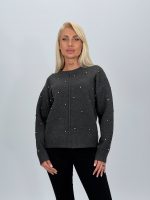 Pulover din tricot cu ștrasuri aplicate - imagine 14