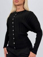 Cardigan cambrat cu model rigat - imagine 7