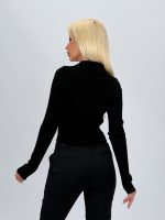 Pulover scurt cu model torsade și fermoar - imagine 18
