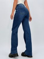 Jeans loose fit basic albastru - imagine 4