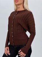 Cardigan cambrat cu model rigat - imagine 13