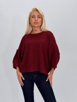 Pulover din lână oversized cu mânecă scurtă - imagine 16