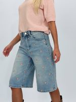 Jeans | Blug 3/4 cu broderie florală - imagine 3