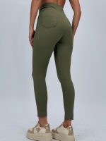 Pantalon colant plușat cu fermoar - imagine 9
