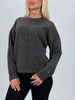 Pulover din tricot cu ștrasuri aplicate - imagine 15