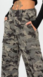 Jeans | Blug cargo cu imprimeu army - imagine 3