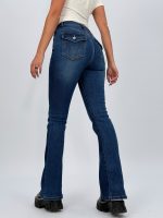 Jeans push-up evazat cu clapetă spate - imagine 4