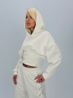 Set din jerse cu hanorac corsetat și pantalon - imagine 7