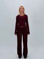 Pantalon evazat din catifea - imagine 5