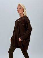 Pulover din tricot cu broderie tip mileu - imagine 6