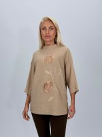 Pulover maletă cu model floral aplicat - imagine 4
