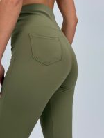 Pantalon colant plușat cu fermoar - imagine 11