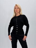 Cardigan cambrat cu model rigat - imagine 6