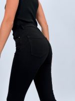 Pantalon push-up evazat negru - imagine 2
