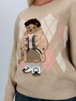 Pulover din tricot cu model brodat - imagine 3