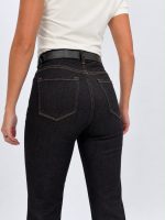 Jeans | Blug mom fit negru cu curea - imagine 3