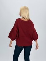 Pulover din lână oversized cu mânecă scurtă - imagine 19