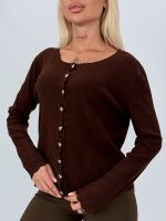 Pulover cardigan cu nasturi inimă - imagine 5