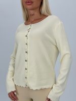 Pulover cardigan cu nasturi inimă - imagine 2