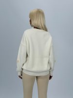 Pulover din tricot cu broderie florală - imagine 3