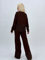 Set pulover și pantalon din tricot cu broderie - imagine 35