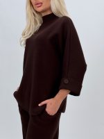Set pantalon și pulover cu mânecă 3/4 din tricot - imagine 19