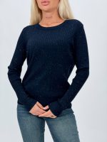 Pulover din tricot cu model torsade și lurex - imagine 11