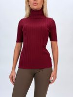 Pulover helancă din jerse rigat - imagine 7