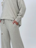 Pantalon din tricot elastic, croială confortabilă