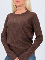 Pulover din tricot cu model torsade și lurex - imagine 15