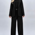 Pantalon office wide leg cu croială largă și elegantă