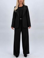 Pantalon office wide leg cu croială largă și elegantă